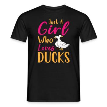 Juste une fille qui aime ducks Ente - T-shirt homme - noir - Devant - AI Model Male 178 light (178cm)