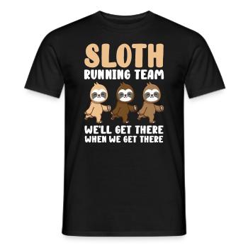 Sloth Running Team We Will Get There When We Get - Men's T-Shirt - black - Front - AI Model Male 178 light (178cm)