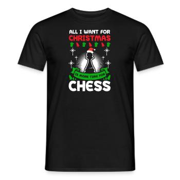 Chess Christmas More Time For Chess - Men's T-Shirt - black - Front - AI Model Male 178 light (178cm)