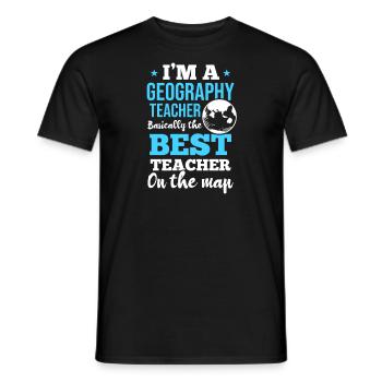 Geographielehrer Bester Lehrer auf der Karte - Männer T-Shirt - Schwarz - Vorne - AI Model Male 178 light (178cm)