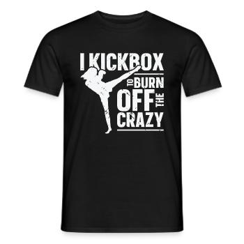 Je kickbox pour brûler le kickboxing fou - T-shirt homme - noir - Devant - AI Model Male 178 light (178cm)