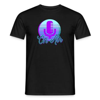 Podcast Radio On Air Vintage 80s - Men's T-Shirt - black - Front - AI Model Male 178 light (178cm)