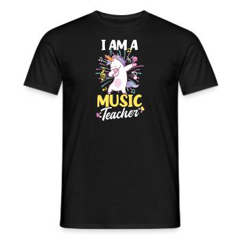 Musiklehrer Ich bin ein Musiklehrer Einhorn - Männer T-Shirt - Schwarz - Vorne - AI Model Male 178 light (178cm)