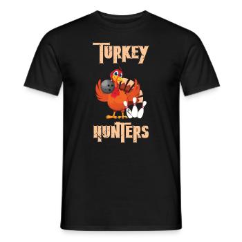 Turkey Hunters Bowler Bowling Thanksgiving - Männer T-Shirt - Schwarz - Vorne - AI Model Male 178 light (178cm)