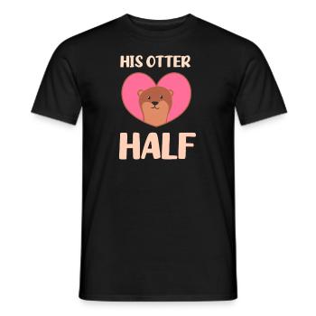 Otter His Otter Half - Men's T-Shirt - black - Front - AI Model Male 178 light (178cm)