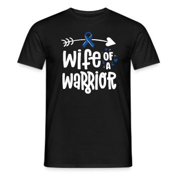 Ehefrau einer Kriegerfamilie Blue Ribbon Darmkrebs - Männer T-Shirt - Schwarz - Vorne - AI Model Male 178 light (178cm)