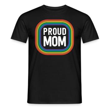 Proud Mom With Pride Mother Gay Pride Stuff LGBT - Men's T-Shirt - black - Front - AI Model Male 178 light (178cm)