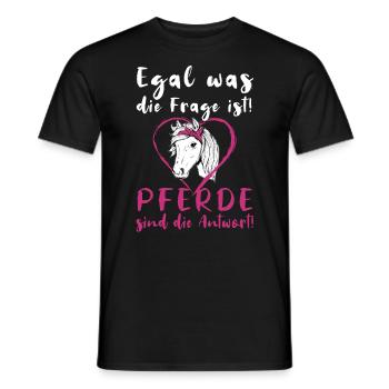 Pferde Reiterin Lustiger Spruch - Männer T-Shirt - Schwarz - Vorne - AI Model Male 178 light (178cm)