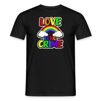 Valentinstag LGBTQ Flagge Liebe ist kein Verbrechen - Männer T-Shirt - Schwarz - Vorne - AI Model Male 178 light (178cm)