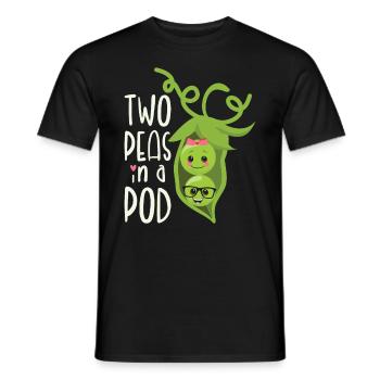 Two Peas in a Pod Valentines Day In Love - Men's T-Shirt - black - Front - AI Model Male 178 light (178cm)