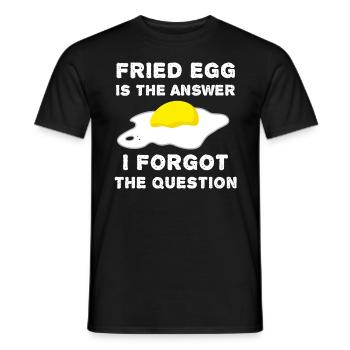 Fried Egg Funny - Men's T-Shirt - black - Front - AI Model Male 178 light (178cm)
