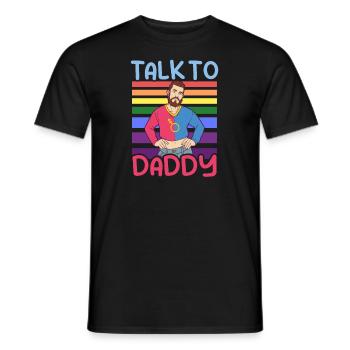 Gay Daddy Vintage Parler à Papa - T-shirt homme - noir - Devant - AI Model Male 178 light (178cm)