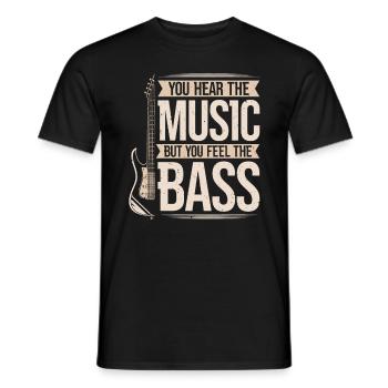 Bassiste Musique Bass Guitar Musiciens - T-shirt homme - noir - Devant - AI Model Male 178 light (178cm)