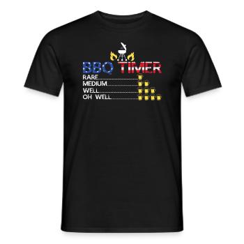 BBQ Timer 4th of July Patriotic US American - Men's T-Shirt - black - Front - AI Model Male 178 light (178cm)