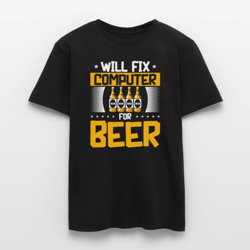 Will Fix Computer Beer Programmierer IT Support Männer T-Shirt