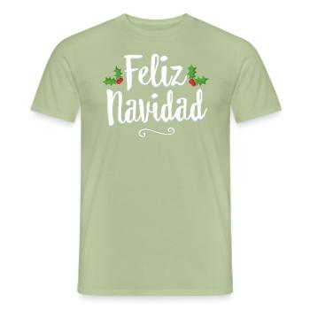 Vintage Feliz Navidad Retro Mexican Christmas - Men's T-Shirt - sage - Front - AI Model Male 178 light (178cm)