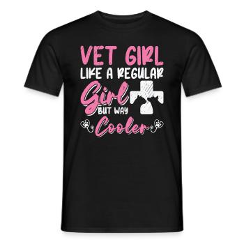 Vet Girl Like A Regular Girl Vet Tech Veterinarian - Men's T-Shirt - black - Front - AI Model Male 178 light (178cm)