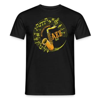 Jazz Musik Saxophone Saxophonisten Musiker - Männer T-Shirt - Schwarz - Vorne - AI Model Male 178 light (178cm)
