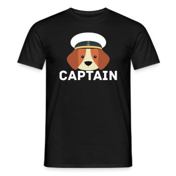 Captain My Boat My Rules Dog - Men's T-Shirt - black - Front - AI Model Male 178 light (178cm)