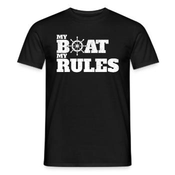 Captain My Boat My Rules Captain - Men's T-Shirt - black - Front - AI Model Male 178 light (178cm)