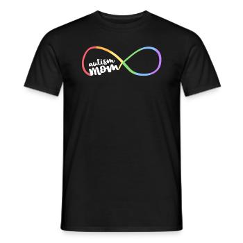 Sensibilisation à l’autisme familial Maman Rainbow Infinity - T-shirt homme - noir - Devant - AI Model Male 178 light (178cm)