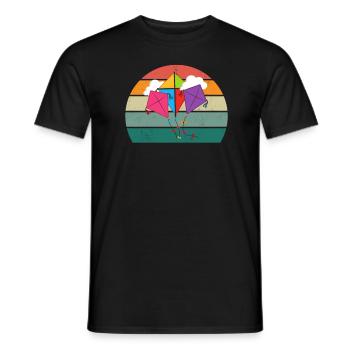 Drachensteigen Wind Herbst Papierdrache Drachen - Männer T-Shirt - Schwarz - Vorne - AI Model Male 178 light (178cm)