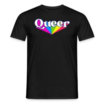 Retro Queer Pride LGBTQ Gay LGBT Ally Rainbow - T-shirt homme - noir - Devant - AI Model Male 178 light (178cm)