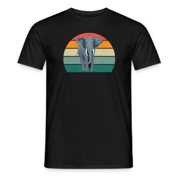 Eléphant Pachyderme Proboscis Afrique Trompettes Éléphant - T-shirt homme - noir - Devant - AI Model Male 178 light (178cm)