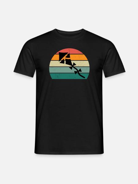 Drachensteigen Wind Herbst Papierdrache Drachen - Männer T-Shirt - Schwarz