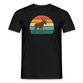 Elche Skandinavien Hoher Norden Kanada Hirsch Elch - Männer T-Shirt - Schwarz - Vorne - AI Model Male 178 light (178cm)