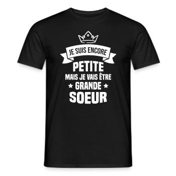 Je vais être une grande soeur - T-shirt homme - noir - Devant - AI Model Male 178 light (178cm)