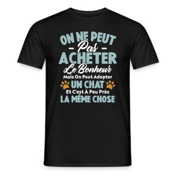 On peut adopter un chat Humour Cadeau - T-shirt homme - noir - Devant - AI Model Male 178 light (178cm)