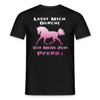 Pferde Lustiger Spruch - Männer T-Shirt - Schwarz - Vorne - AI Model Male 178 light (178cm)