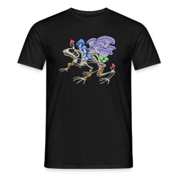 Frog skeleton with mushrooms - Men's T-Shirt - black - Front - AI Model Male 178 light (178cm)