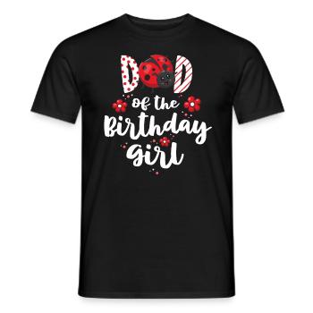 Dad Of The Birthday Girl Matching Family Ladybug - Men's T-Shirt - black - Front - AI Model Male 178 light (178cm)