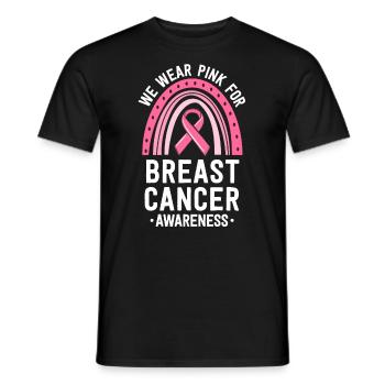 Nous portons une correspondance rose de sensibilisation au cancer du sein - T-shirt homme - noir - Devant - AI Model Male 178 light (178cm)