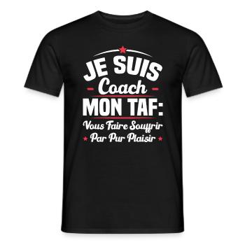 Je suis coach, Humour cadeau sportif coach - T-shirt homme - noir - Devant - AI Model Male 178 light (178cm)