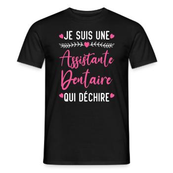 Je suis Assistante Dentaire qui Déchire - T-shirt homme - noir - Devant - AI Model Male 178 light (178cm)
