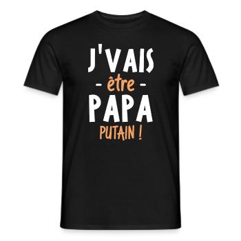 J'vais être papa putain ! - T-shirt homme - noir - Devant - AI Model Male 178 light (178cm)