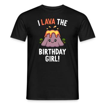 Famille Volcan Fête d’anniversaire Lava Fille d’anniversaire - T-shirt homme - noir - Devant - AI Model Male 178 light (178cm)