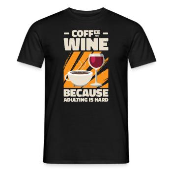Coffee Wine Adulting Drinking Adult - Men's T-Shirt - black - Front - AI Model Male 178 light (178cm)