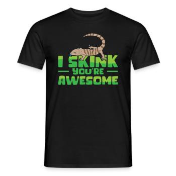 Herpetology Skink Lizard Wildlife Reptile - Men's T-Shirt - black - Front - AI Model Male 178 light (178cm)