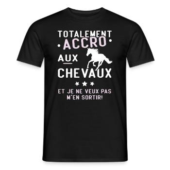 Totalement accro aux chevaux - T-shirt homme - noir - Devant - AI Model Male 178 light (178cm)