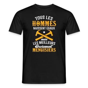 Les meilleurs hommes deviennent menuisiers - T-shirt homme - noir - Devant - AI Model Male 178 light (178cm)