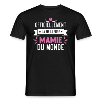 Cadeau meilleure mamie du monde grand mère - T-shirt homme - noir - Devant - AI Model Male 178 light (178cm)