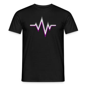 Asexual Heartbeat Ace Flag Colors Asexuality - Men's T-Shirt - black - Front - AI Model Male 178 light (178cm)