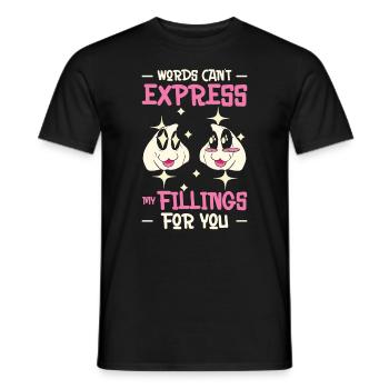 Dim Sums remplissant la nourriture asiatique chinoise - T-shirt homme - noir - Devant - AI Model Male 178 light (178cm)