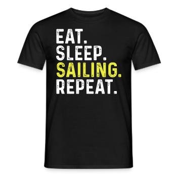 Eat Sleep Sailing Repeat - Men's T-Shirt - black - Front - AI Model Male 178 light (178cm)