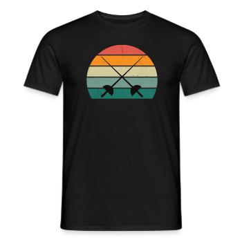 Sabre Épées Épées Planque Épée Combat Escrime - T-shirt homme - noir - Devant - AI Model Male 178 light (178cm)