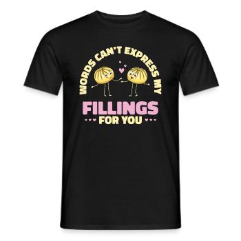 Dim Sums remplissant la nourriture asiatique chinoise - T-shirt homme - noir - Devant - AI Model Male 178 light (178cm)